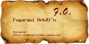 Fogarasi Orbán névjegykártya
